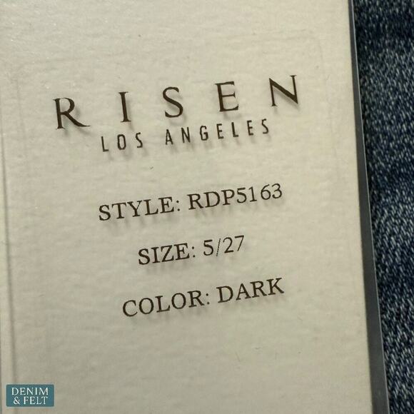 Risen Los Angeles RDP5163 Distressed Boyfriend Jeans Dark Wash Size 5/27 NEW - Picture 6 of 10